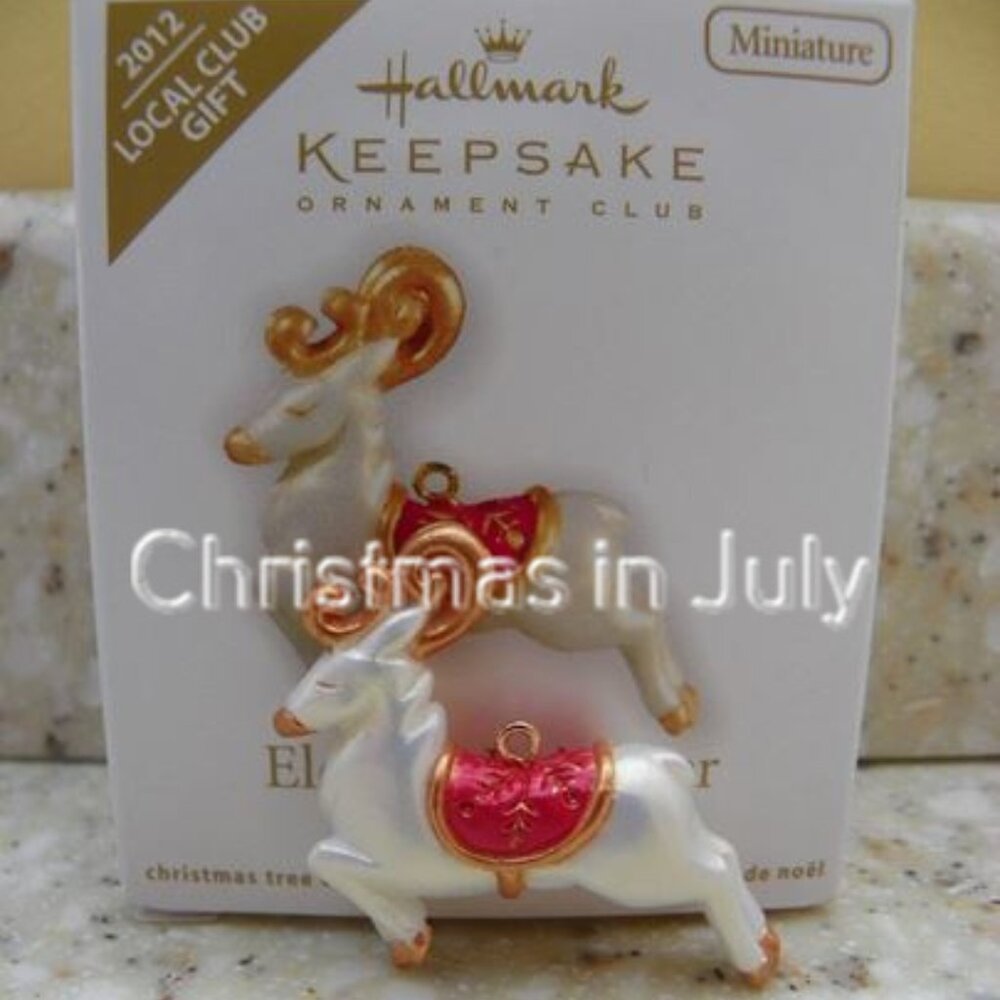 Hallmark 2012 Elegant Reindeer Miniature KOC Local Club Christmas Ornament